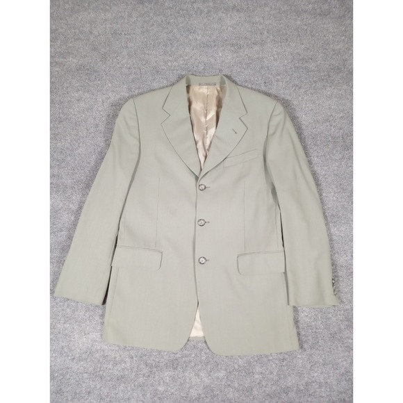Corneliani Virgin Wool 40R Blazer Jacket Sport Coat Made In Italy Olive Green
